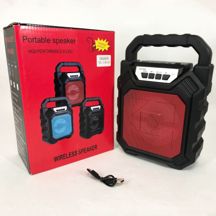 Бездротова портативна колонка Bluetooth YF-668BT. Колір: червоний Бездротова портативна колонка Bluetooth YF-668BT. Колір: червоний
