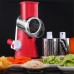 Овочерізка мультислайсер Tabletop Drum Grater Kitchen Master Терка для овочів та фруктів 3 насадки. Колір: червоний Овочерізка мультислайсер Tabletop Drum Grater Kitchen Master Терка для овочів та фруктів 3 насадки. Колір: червоний