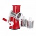 Овочерізка мультислайсер Tabletop Drum Grater Kitchen Master Терка для овочів та фруктів 3 насадки. Колір: червоний Овочерізка мультислайсер Tabletop Drum Grater Kitchen Master Терка для овочів та фруктів 3 насадки. Колір: червоний