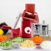 Овочерізка мультислайсер Tabletop Drum Grater Kitchen Master Терка для овочів та фруктів 3 насадки. Колір: червоний Овочерізка мультислайсер Tabletop Drum Grater Kitchen Master Терка для овочів та фруктів 3 насадки. Колір: червоний