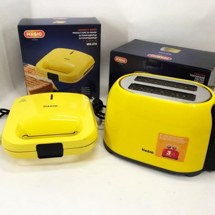 Набір дизайнерської лінійки Magio: Бутербродниця MAGIO MG-374 + Тостер MAGIO MG-272Y Набір дизайнерської лінійки Magio: Бутербродниця MAGIO MG-374 + Тостер MAGIO MG-272Y