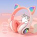 Бездротові навушники з котячими вушками та RGB підсвічуванням Cat VZV 23M. Колір: рожевий Бездротові навушники з котячими вушками та RGB підсвічуванням Cat VZV 23M. Колір: рожевий